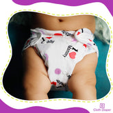 Reusable Baby Cloth Diaper with Adjustable Snap Buttons and Insert (1 Diaper & 2 Pcs Insert)